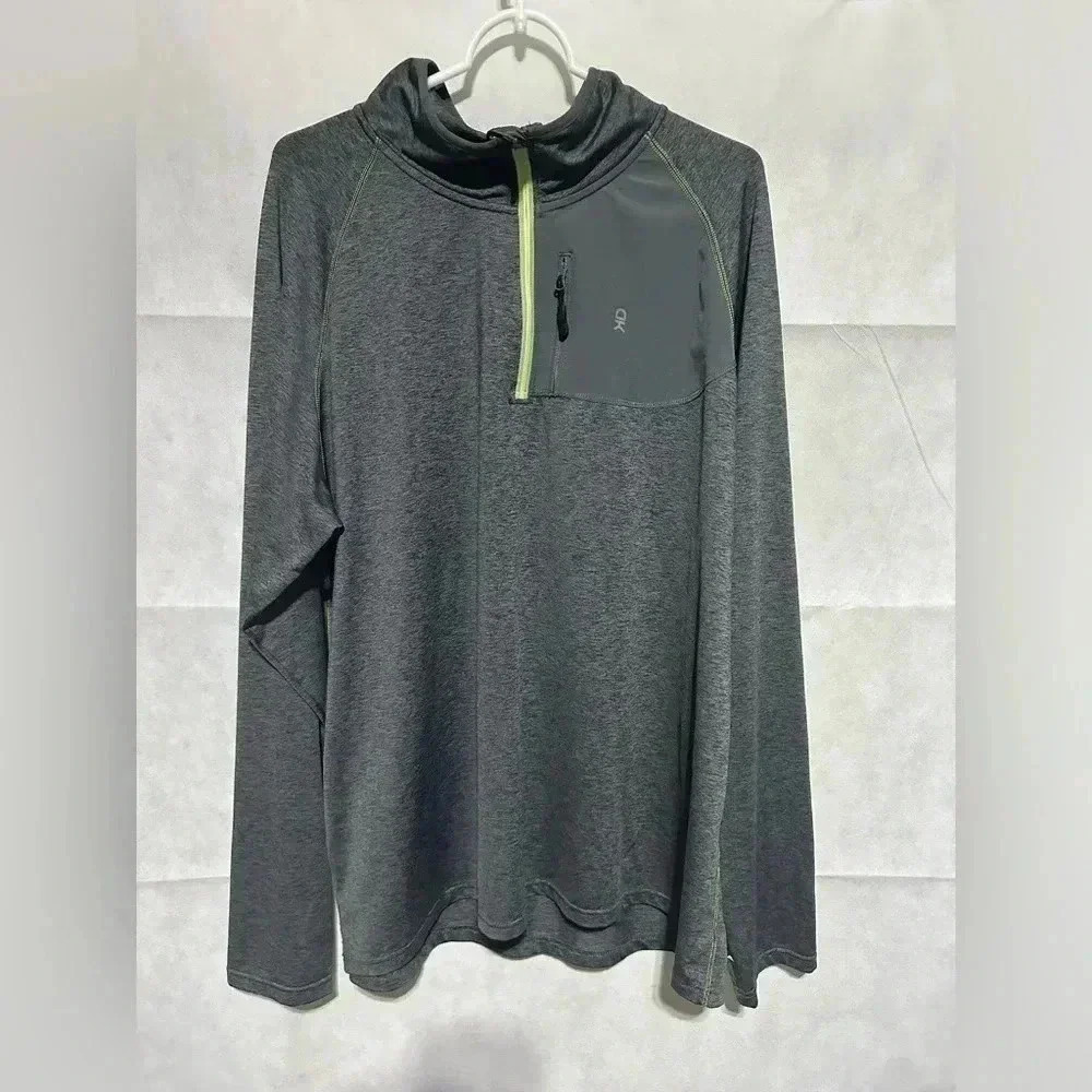 Little Donkey Andy Pullover Mens 1/4 Zip Lightweight Gray Yellow Size 3XL EEUC!